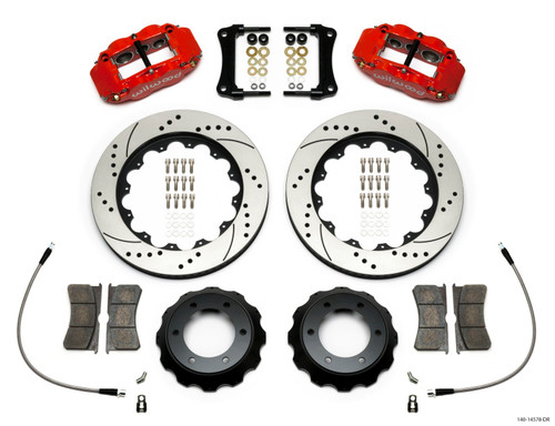 Wilwood Narrow Superlite Red 6R Front Kit 14in Drilled Rotor w/ Lines 05-15 Toyota Tacoma - 140-14578-DR