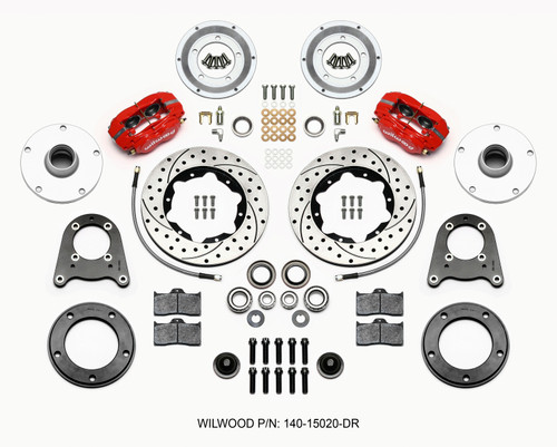 Wilwood Forged Dynalite-M Front Kit 10.75in Drilled Red 1950-1955 MG-TD/TF - 140-15020-DR