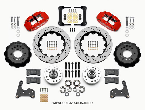 Wilwood Narrow Superlite 6R Front Hub Kit 14.00in Drill Red 65-72 CDP C Body -Drum - 140-15200-DR