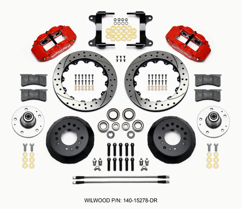 Wilwood Narrow Superlite 6R Front Hub Kit 12.88in Drill Red 82-92 Camaro//Firebird - 140-15278-DR