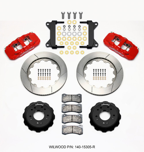 Wilwood AERO6 Front Hat Kit 14.00 Red 63-87 C10 w/ Wilwood Pro Spindles - 140-15305-R