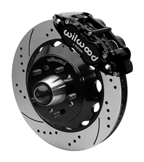 Wilwood 88-98 GMC C1500 Forged Narrow Superlite 6R Big Brake Front Brake Kit (Hub) - Black Powder - 140-15950-D Photo - Primary