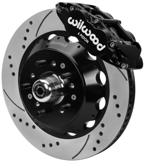 Wilwood 70-81 FBody/75-79 A&XBody FNSL6R Frt BBK 14in D/S Rtr Blk Calipers Use w/ Pro Drop Spindle - 140-15983-D