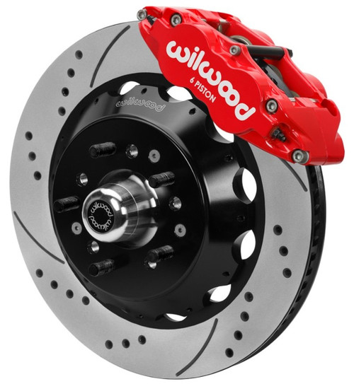 Wilwood 70-81 FBody/75-79 A&XBody FNSL6R Frt BBK 14in D/S Rtr Red Calipers Use w/ Pro Drop Spindle - 140-15983-DR