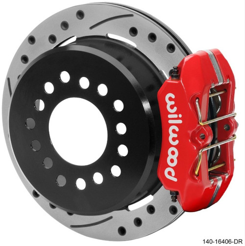 Wilwood Ford Explorer 8.8in Rear Axle Dynapro Disc Brake Kit 11in Drilled/Slotted Rotor -Red Caliper - 140-16406-DR