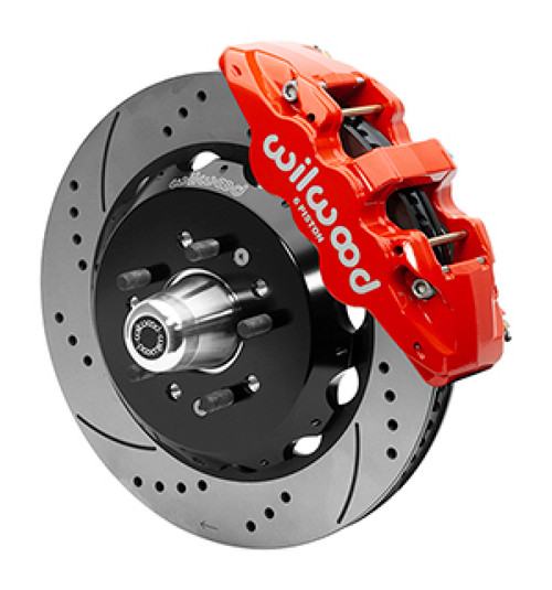 Wilwood 55-57 Chevy Bel Air Aerolite 6R Kit, 5 x 4.50in/4.75in Hub - 14.00in D&S Rotor - Red - 140-16910-DR