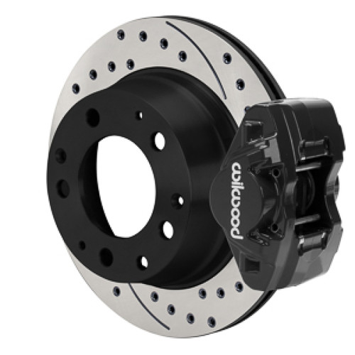 Wilwood 84-89 Porsche 911 D31 11.42in. Rear Brake Kit w/ Flex Lines - Drilled Rotors (Black) - 140-17656-D Photo - Primary