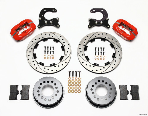 Wilwood Forged Dynalite P/S Rear Kit Drilled Red Big Ford 2.54in Offset - 140-2114-DR