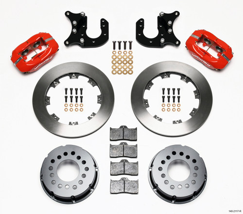 Wilwood Forged Dynalite P/S Rear Kit Red Mopar-Dana 2.36in Offset - 140-2117-R