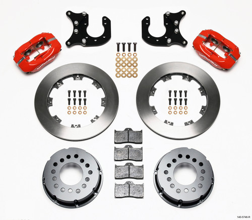 Wilwood Forged Dynalite P/S Rear Kit Red Chevy 12 Bolt-Spec 3.15in Brng - 140-5746-R