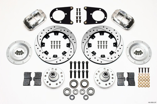 Wilwood Forged Dynalite Front Kit 12.19in Drilled Polished 37-48 Ford Psgr. Car Spindle - 140-8583-DP