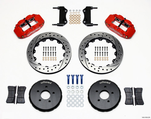 Wilwood Narrow Superlite 6R Front Hat Kit 13.06in Drill Red Nissan 350Z/Fiti G35 - 140-9190-DR