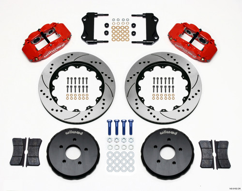 Wilwood Narrow Superlite 6R Front Hat Kit 14.00in Drill Red Nissan 350Z/Fiti G35 - 140-9192-DR