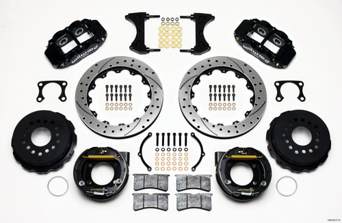 Wilwood Narrow Superlite 4R Rear P-Brk Kit 12.88in Drilled Big Ford Old Style 2.36in Offset - 140-9217-D