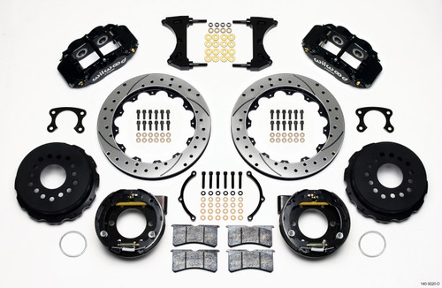 Wilwood Narrow Superlite 4R Rear P-Brk Kit 12.88in Drilled Small Ford 2.50in Offset - 140-9220-D