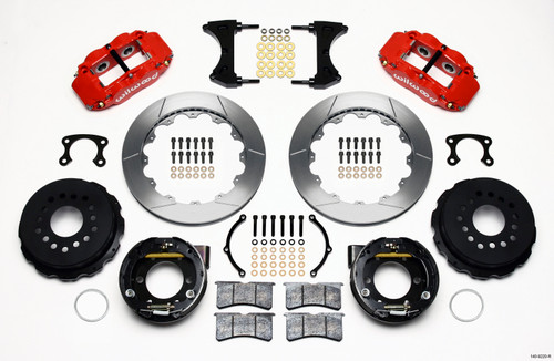 Wilwood Narrow Superlite 4R Rear P-Brk Kit 12.88in Red Small Ford 2.50in Offset - 140-9220-R