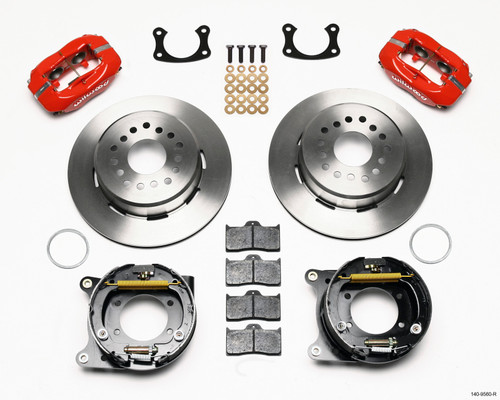 Wilwood Forged Dynalite P/S Park Brake Kit Red New Big Ford 2.50in offset Staggrd Shock - 140-9560-R