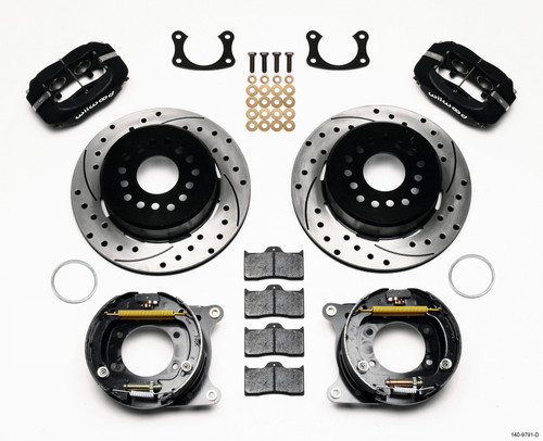 Wilwood Forged Dynalite P/S Park Brake Kit Drilled New Big Ford 2.50in Offset Front Caliper Mount - 140-9791-D
