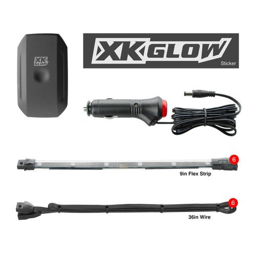 XK Glow New Style XKchrome Car Interior Mini Kit w/ Dual-Mode Dash Mount Controller 6x10In - KS-CAR-MINI-DM