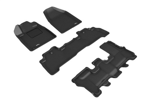 3D MAXpider 2007-2013 Acura MDX Kagu 1st & 2nd & 3rd Row Floormats - Black - L1AC00001509 Photo - Primary