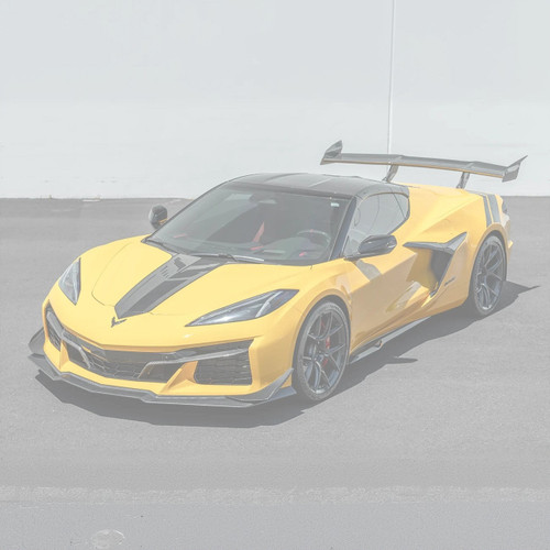 EOS Carbon Fiber Front Splitter & Candards Extended Z07 Style - 23+ C8 Corvette Z06 (FLIP-1176-BKCF_SPLITTER-528-BKCF)