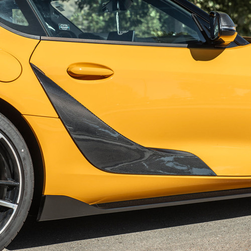 EOS Carbon Fiber Door Garnish Scoops - 2020+ Toyota Supra A90 (DG-266-BKCF)