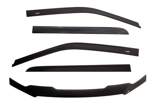 AVS 15-18 Chevy Silverado 2500 Crew Cab Ventvisor & Aeroskin Deflector Combo Kit - Matte Black - 56033087