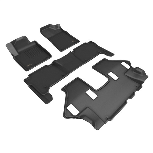 3D Maxpider 19-24 Nissan Armada Kagu Floor Mat- Black R1 R2 R3 - L1NS14601509