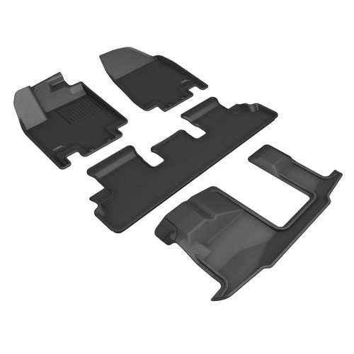 3D MAXider 22-24 Nissan Pathfinder 8-Seat Kagu Black Floor Mat - Row 1/2/3 - L1NS14801509