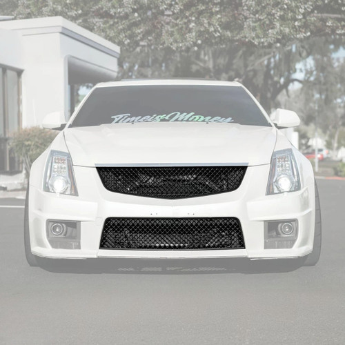 EOS Front Grille Upper & Lower - Gloss Black - 09-15 Cadillac CTS-V (GRILL-1197-V2-ABS_GRILL-1198-V2-ABS)
