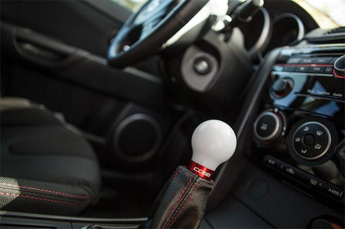 Cobb 07-13 Mazdaspeed3 & 06-07 Mazdaspeed6 Shift Knob - White Knob w/Race Red Base - 271350-W-RD