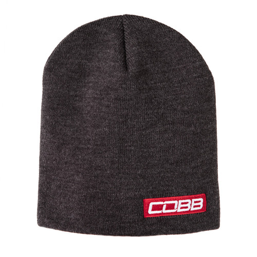 Cobb Tuning Bar Logo Knit Beanie - Gray w/Red Logo 8in. Tall OS - CO-BEANIERED