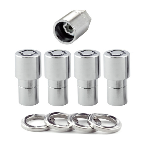 McGard Wheel Lock Nut Set - 4pk. (Long Shank Seat) 7/16-20 / 13/16 Hex / 1.75in. Length - Chrome - 22142