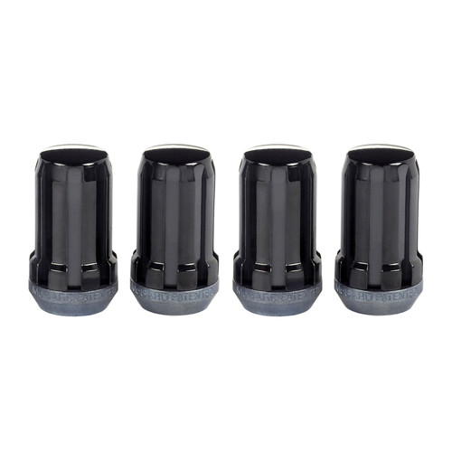 McGard SplineDrive Lug Nut (Cone Seat) M14X1.5 / 1.648in. Length (4-Pack) - Black (Req. Tool) - 65315BK