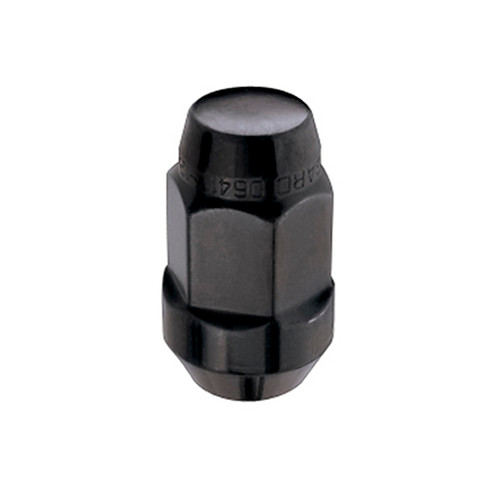 McGard Hex Lug Nut (Cone Seat Bulge Style) M14X1.5 / 22mm Hex / 1.635in. Length (Box of 144) - Black - 69474