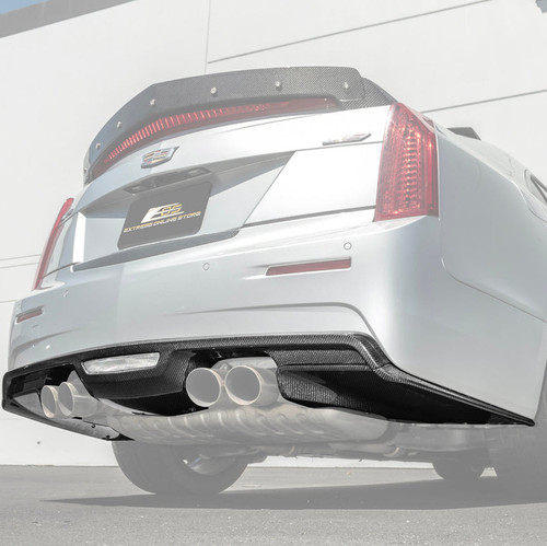 EOS Carbon Fiber Rear Diffuser - 16-19 Cadillac ATS-V (DIFF-1166-BKCF)