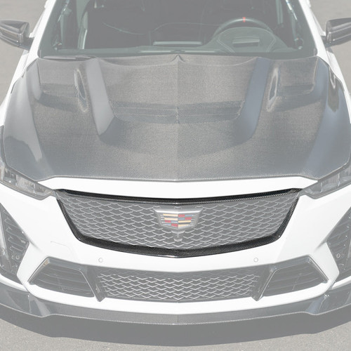 EOS Carbon Fiber Upper & Lower Grille Trim - 22-24 Cadillac CT5-V BW (VENT-1218-BKCF_VENT-1219-BKCF)