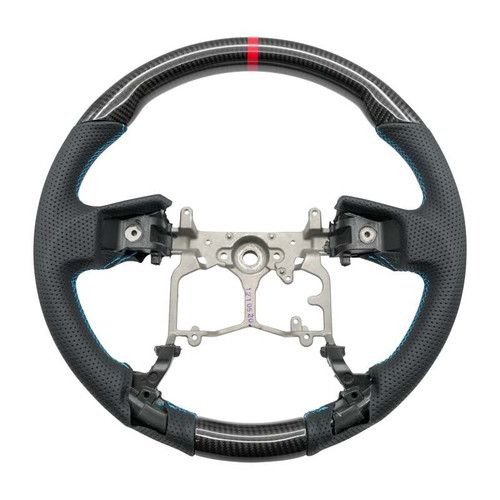 NRG 12-23 Toyota Tacoma OEM Plus Carbon Fiber Steering Wheel w/ Blue Stitch & Red Center Mark - RST-TA3-CBL Photo - Primary