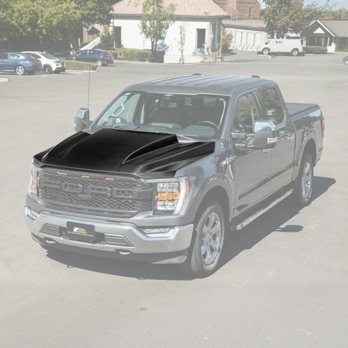 EOS Carbon Fiber Cowl Hood - 2021+ Ford F-150 (HOOD-1195-BKCF)