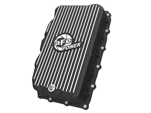 aFe 20-26 GM Trucks L6 3.0L Transmission Pan - Black w/ Machined Fins - 46-71420B Photo - Primary