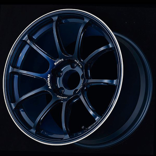 Advan RZ-F2 18x10.0 +35 5-114.3 Racing Titanium Blue & Ring Wheel - YA28K35EDR