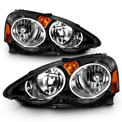 ANZO 2002-2004 Acura Rsx Crystal Headlights Black - 121209