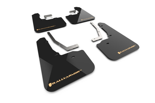 Rally Armor 2026 Subaru  Forester Wilderness Black UR Mud Flap w/ Wild Orange Logo - MF152-UR-BLK-WOR Photo - Primary