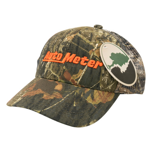 Autometer Hat Mesh Black w/ Velcro Hunting Camo Blaze Orange - 0444