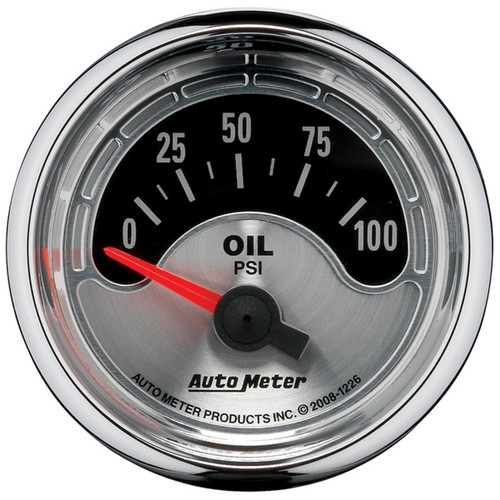 Autometer American Muscle 52mm Short Sweep Electric 100PSI Oil Pressure Gauge - 1226