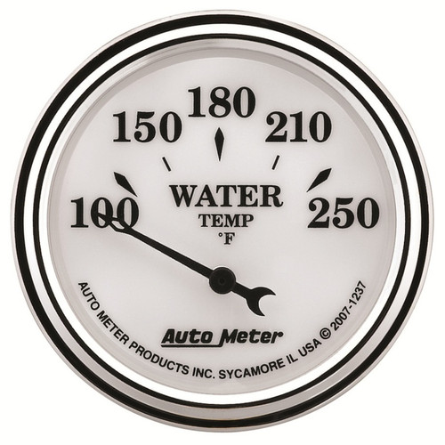 AutoMeter Gauge Water Temp 2-1/16in. 250 Deg. F Elec Old Tyme White II - 1237