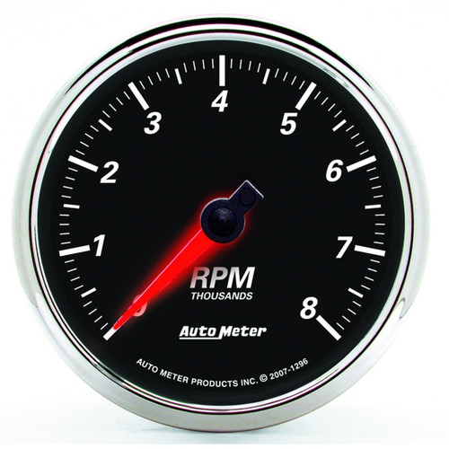 Autometer Designer Black II 3 3/8in 8000 RPM In-Dash Tachometer - 1296