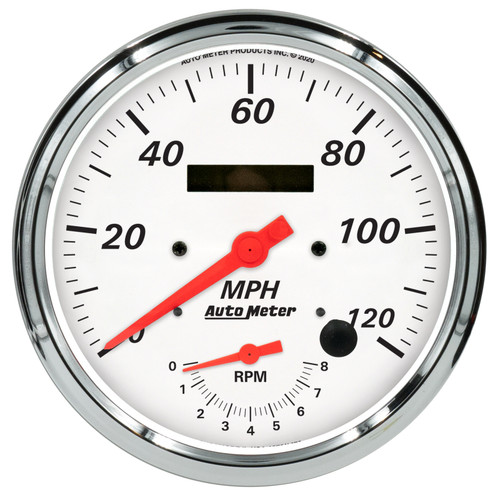 Autometer Arctic White Tach/Speedo 5in. - 120mph & 8k RPM - 1370 Photo - Primary