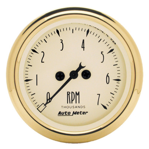 AutoMeter Gauge Tachometer 2-1/16in. 7K RPM In-Dash Golden Oldies - 1594