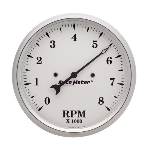Autometer 5 inch 8000rpm In-Dash Old Tyme Tachometer - White - 1699